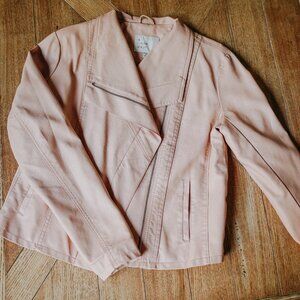 Blush Pink Faux Leather Jacket